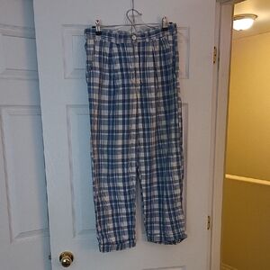 Men's Blue Checkered Chinos